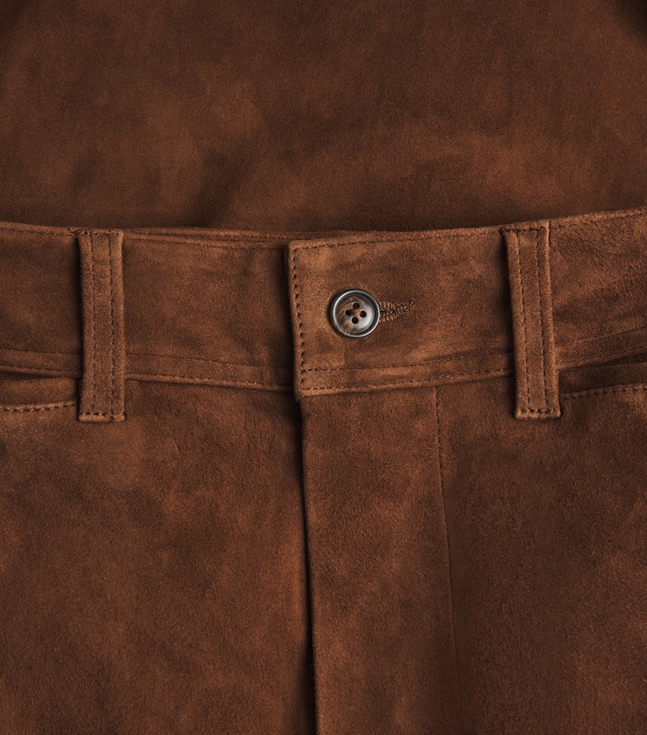 Polo Ralph Lauren Womens Suede Beaton Trousers Umber Image 6