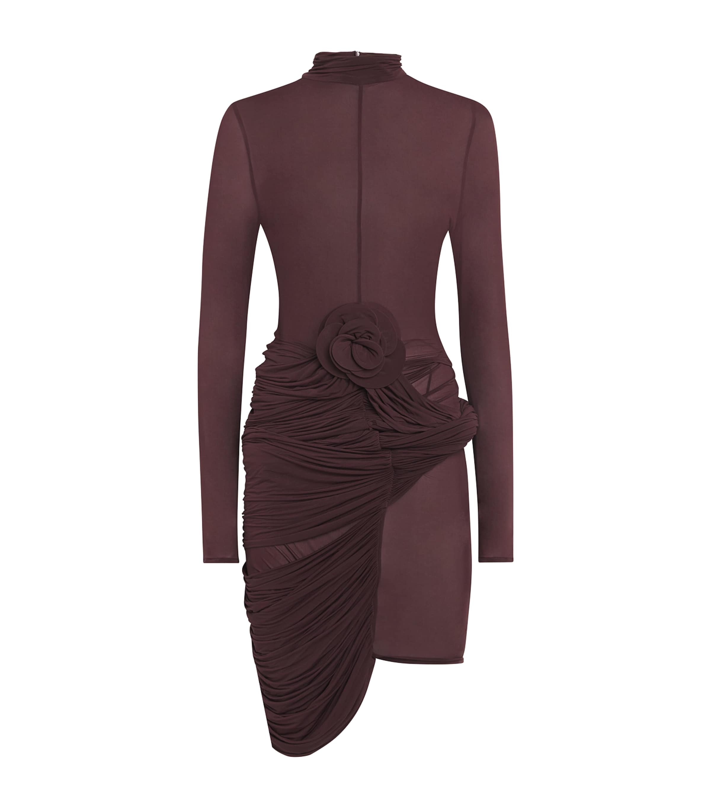 Shop Magda Butrym Flower-appliqué Midi Dress In Burgundy