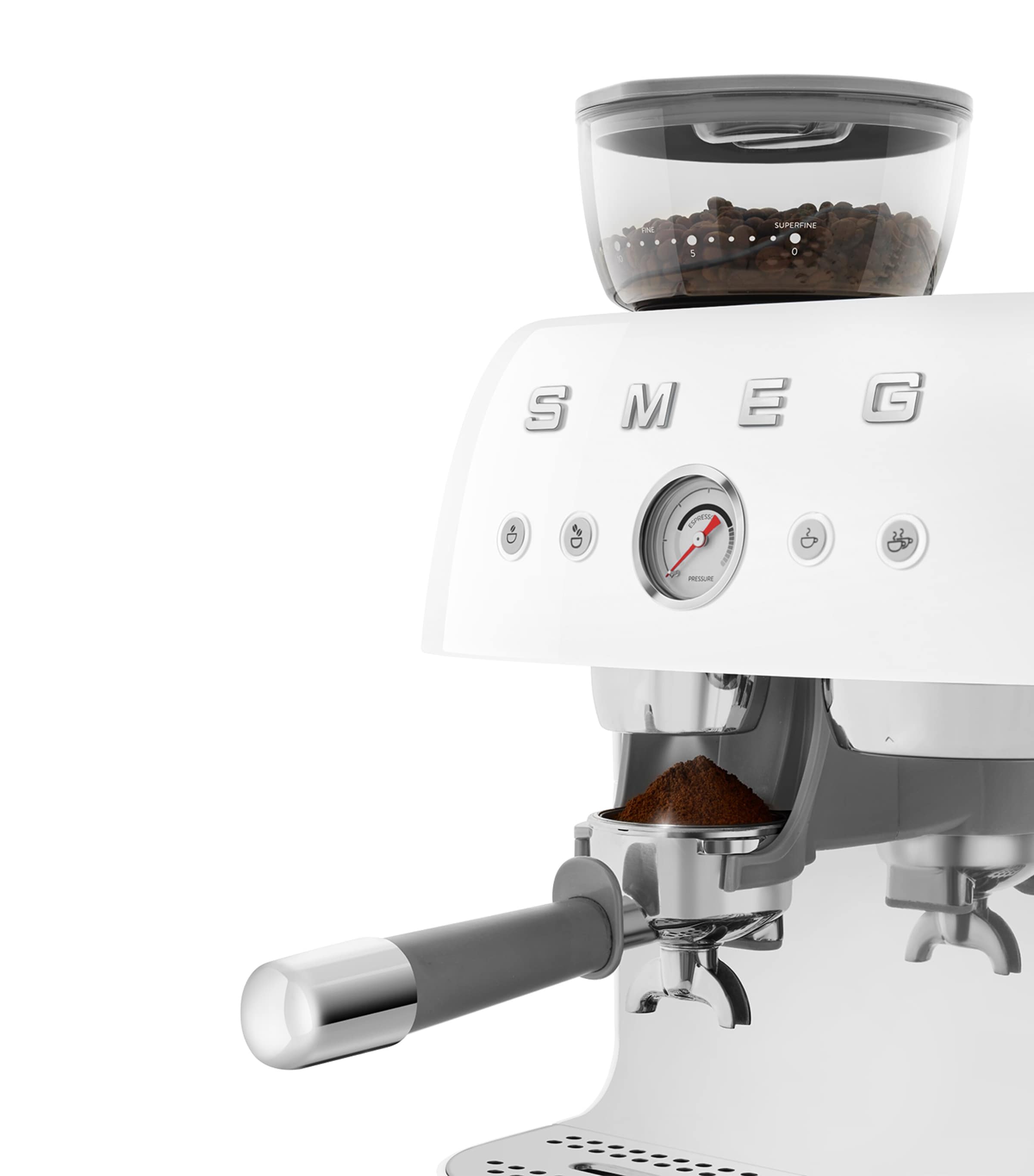EGF03CRUK Espresso Coffee Machine with Grinder WHITE Image 9