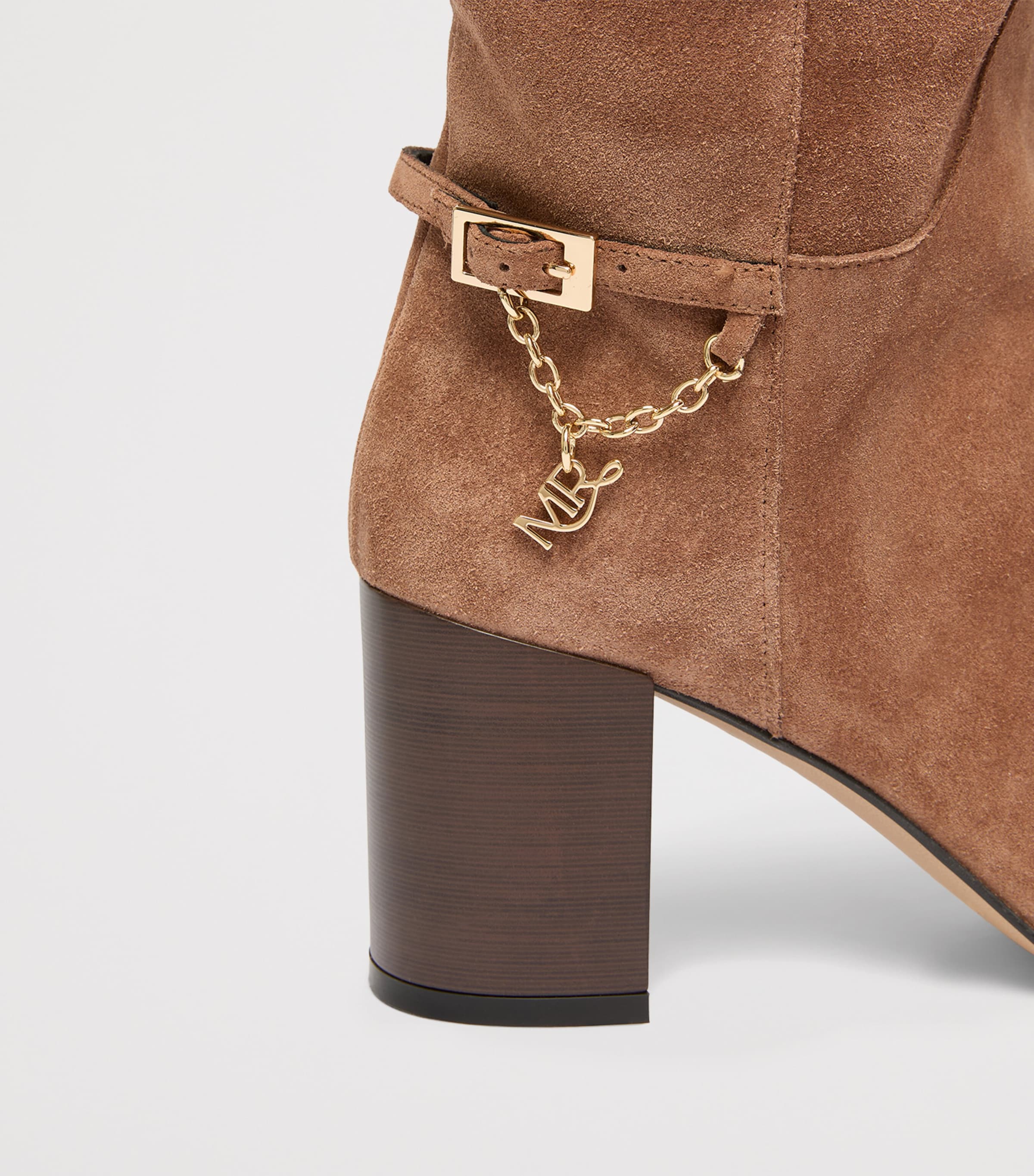 Marina Rinaldi Suede Knee-High Boots 80 Hazelnut Brown Image 5