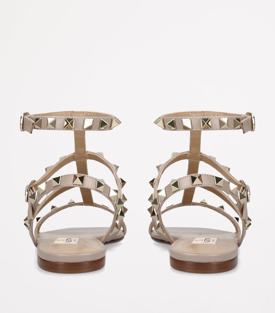 Leather Rockstud Gladiator Sandals PALE PINK Image 3