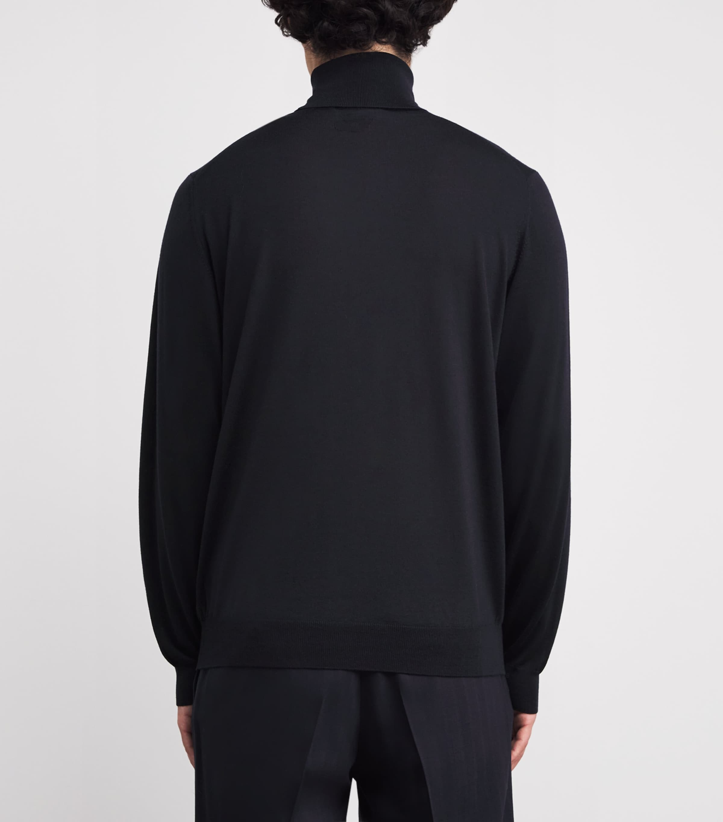 Virgin Wool Rollneck Sweater 850-NAVY Image 4