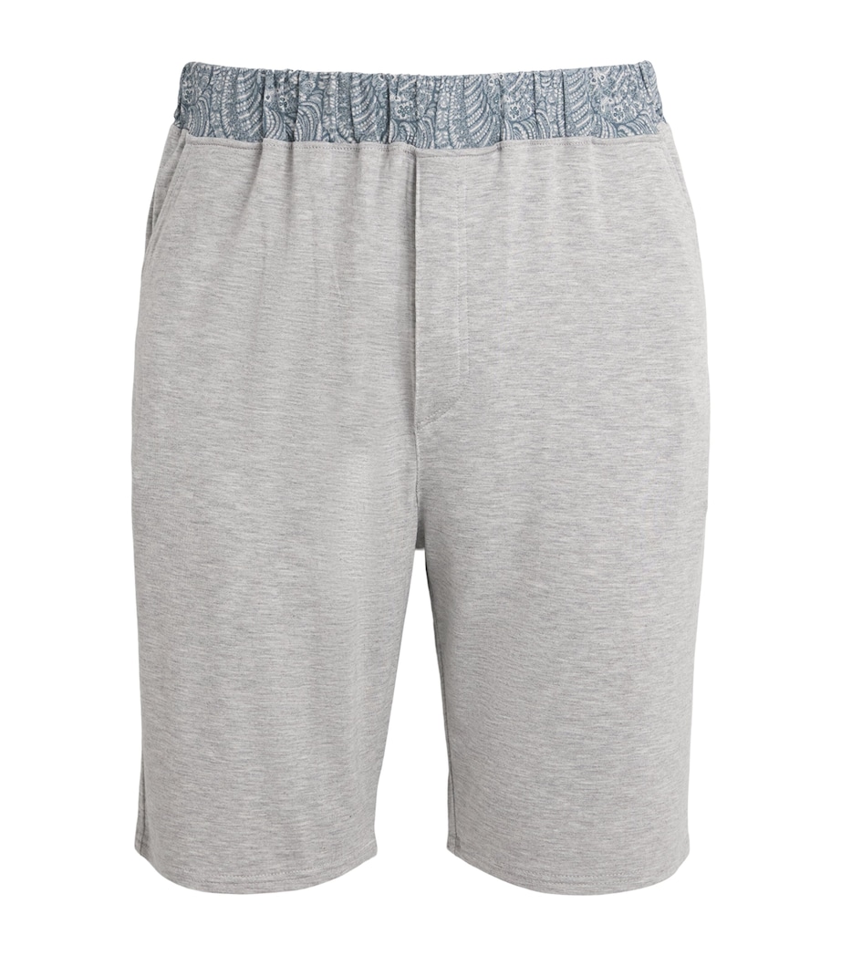 Homebody Mens Liberty Print-Trim Lounge Shorts Lght Grey/oscar Blue Image 1
