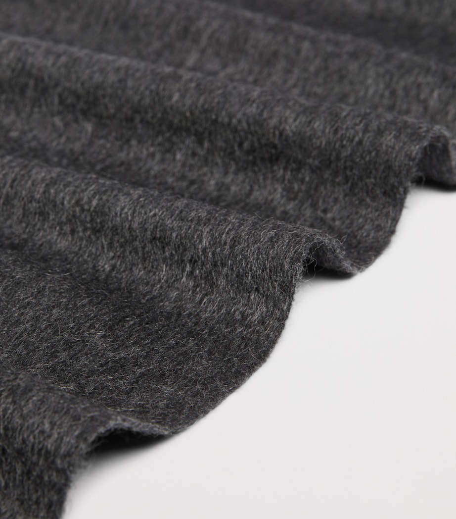 Max Mara Cashmere Monogram Scarf Dark Grey Image 3
