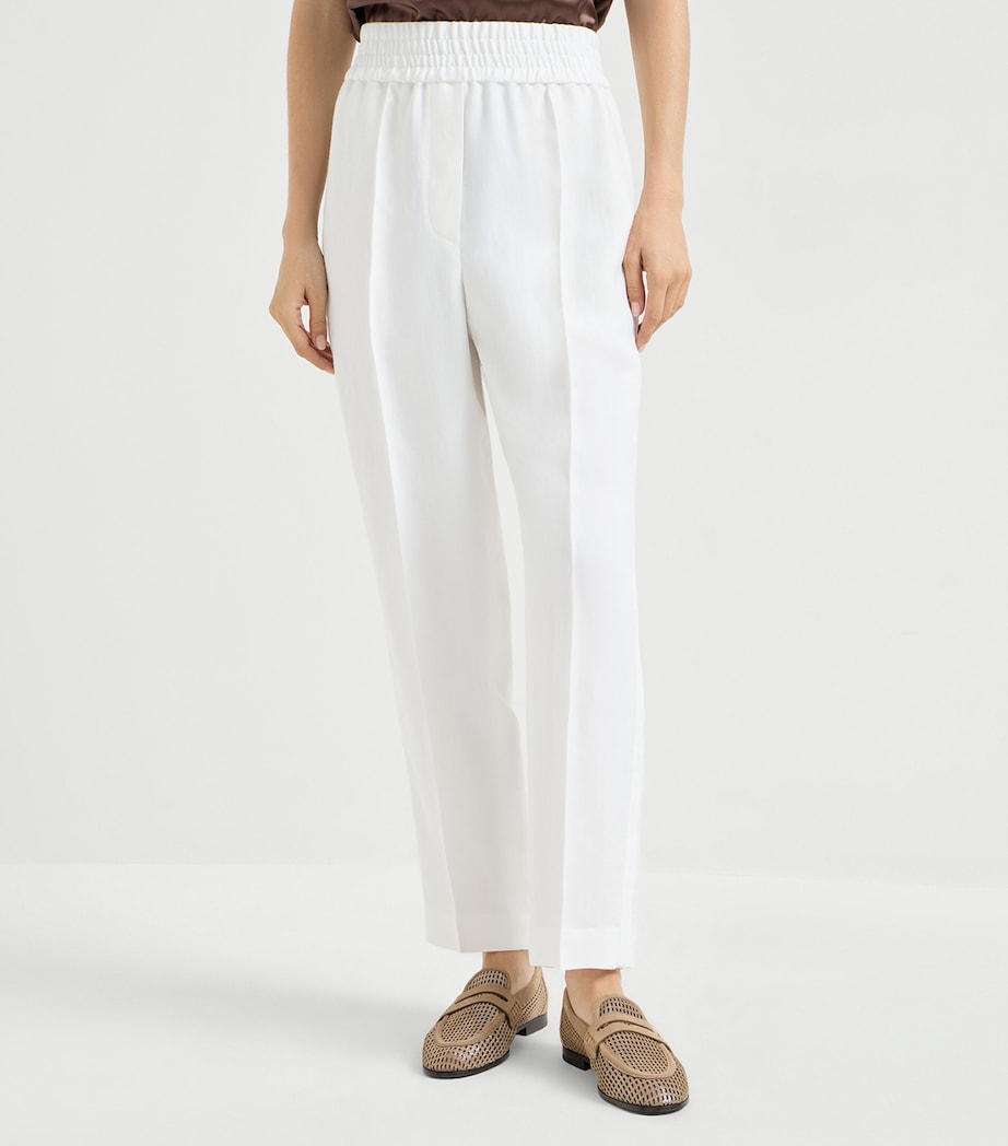 Brunello Cucinelli Womens Twill Straight Trousers Image 3