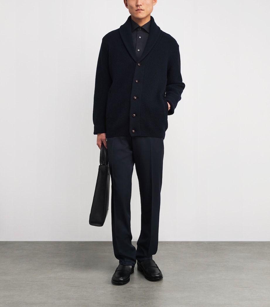 Eton Mens Cotton Dobby Contemporary Fit Shirt Black Semi Image 2