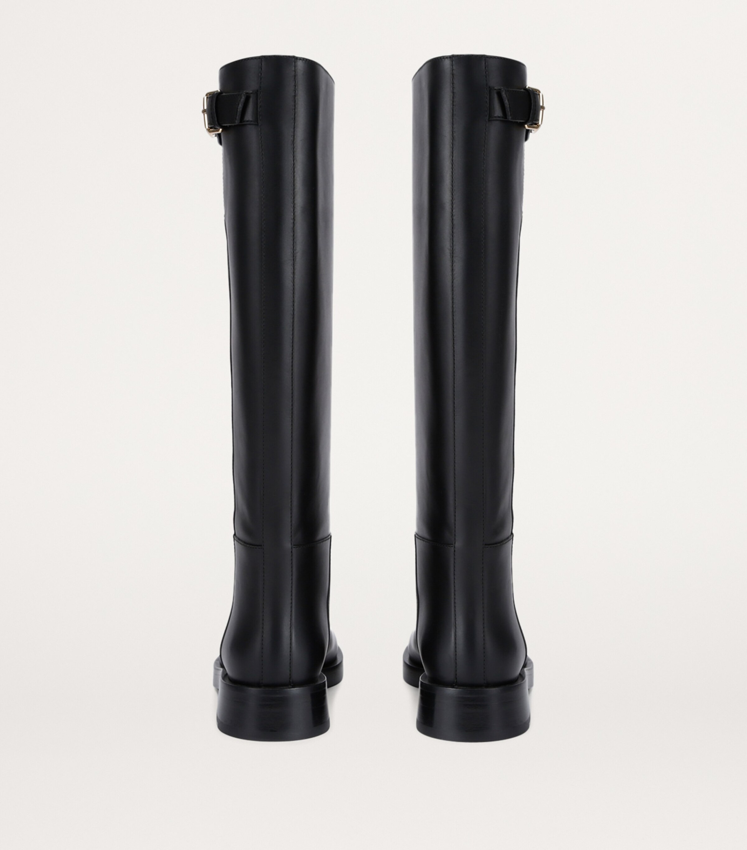 Leather VLogo Knee-High Boots 30 BLACK Image 2