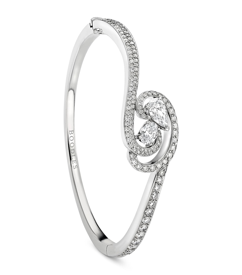 Platinum and Diamond National Gallery Motherhood Bangle PLATINUM Image 1