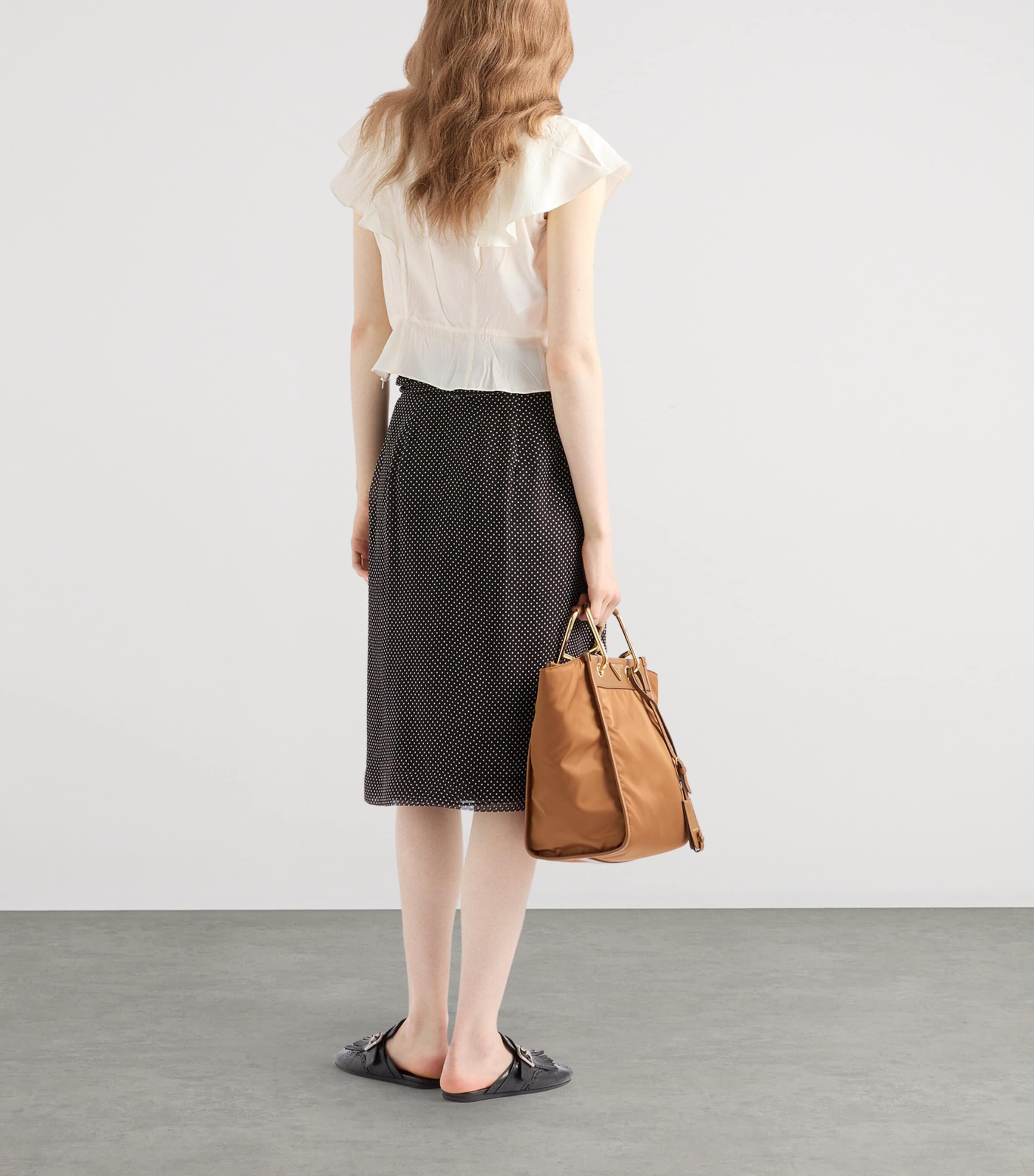 Silk Chiffon Wrap Midi Skirt F0002 Image 5