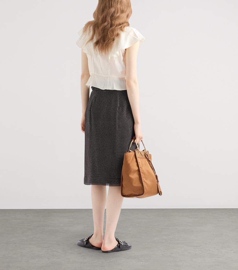 Silk Chiffon Wrap Midi Skirt F0002 Image 5