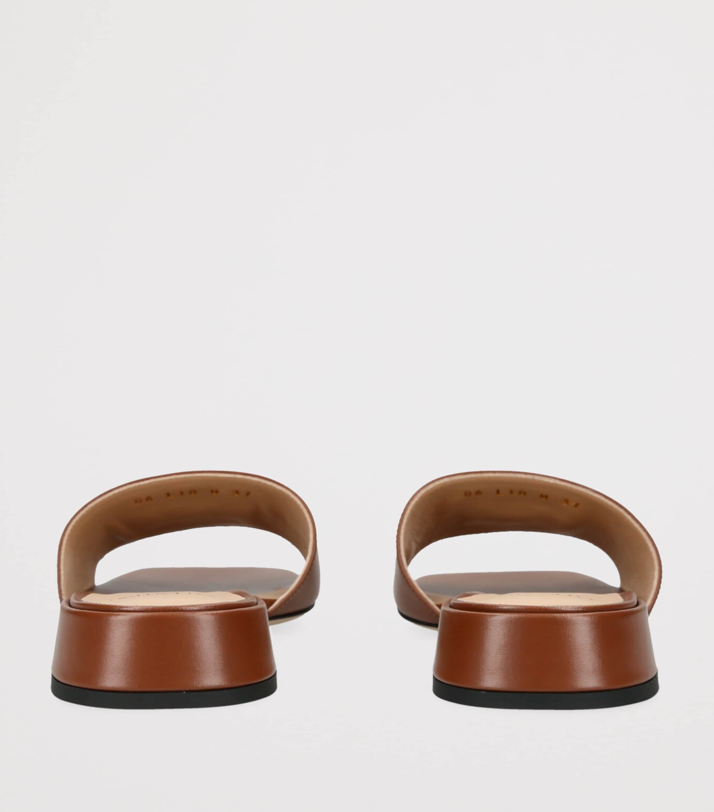 Valentino Garavani Leather VLogo Slides 20 Mid Brown Image 2