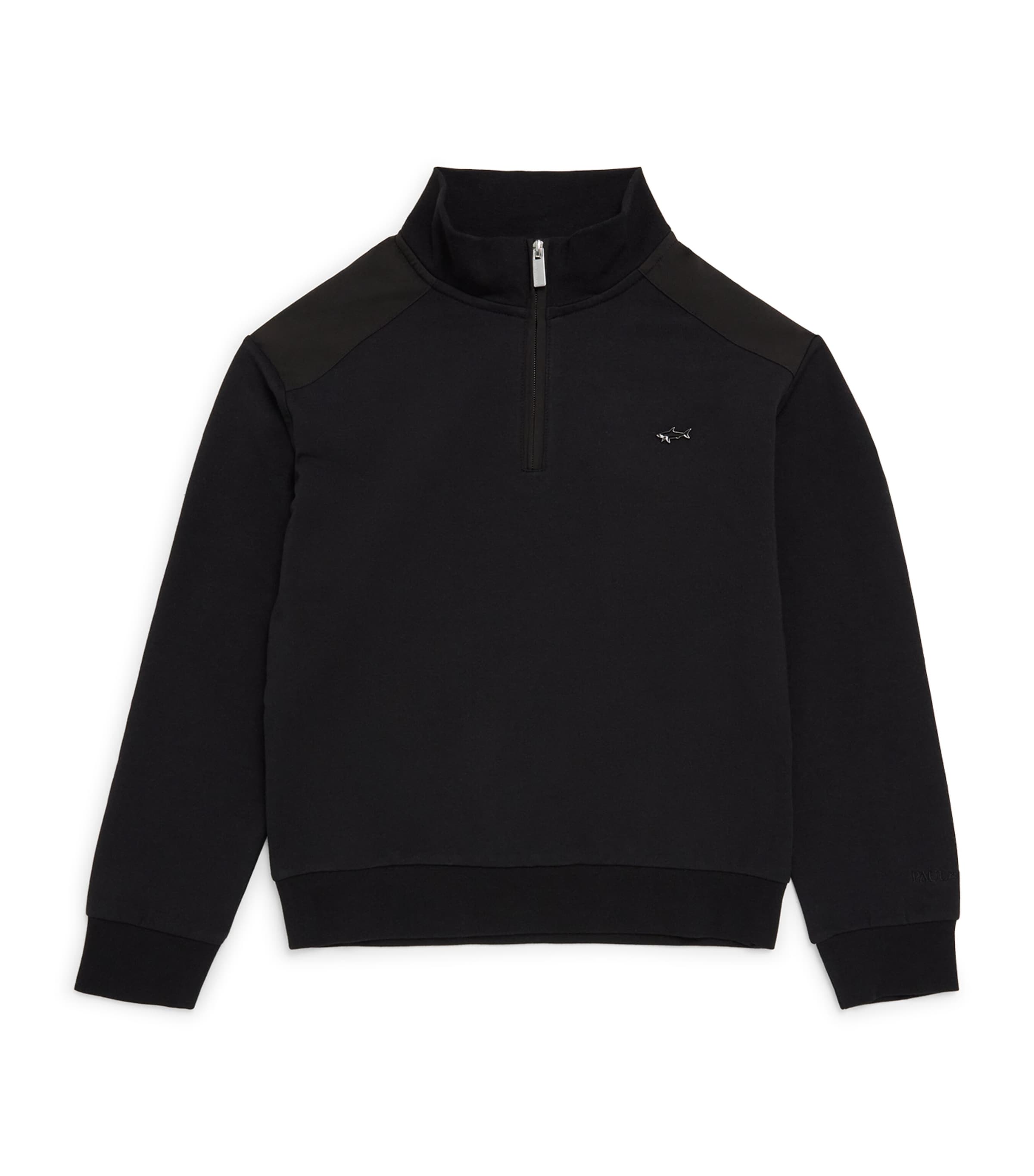 Paul & Shark Mens Stretch-Cotton Quarter-Zip Sweatshirt (8-16 Years) Nero/black Image 1