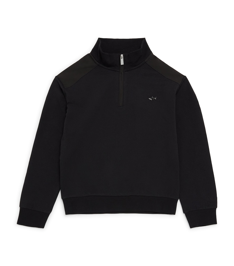 Paul & Shark Mens Stretch-Cotton Quarter-Zip Sweatshirt (8-16 Years) Nero/black Image 1