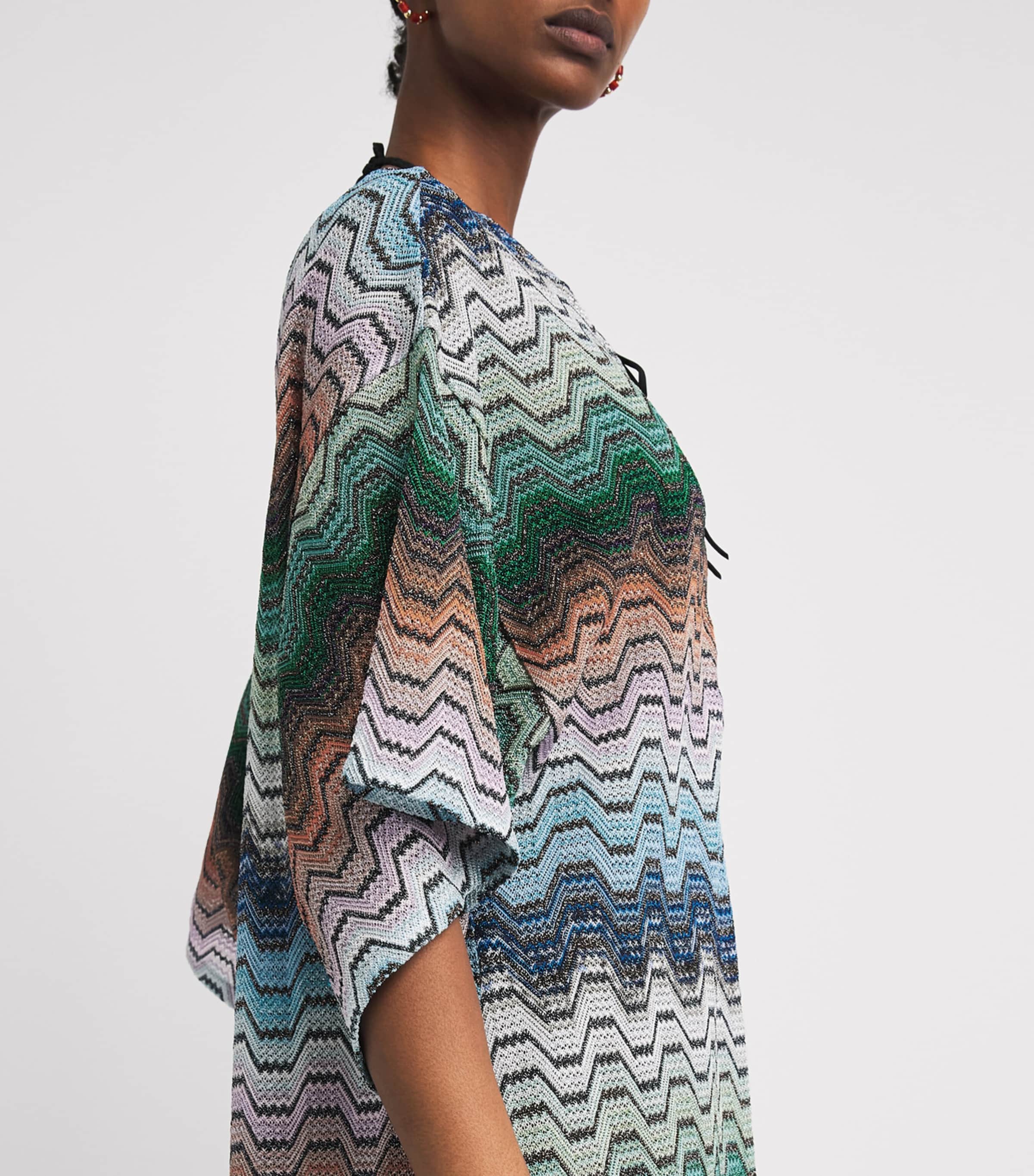 Missoni Womens Chevron Mini Kaftan Smsnq Mlti Blk/gr/or Image 5