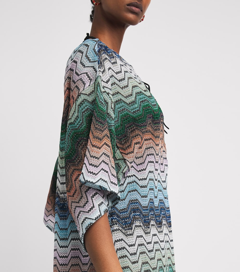 Missoni Womens Chevron Mini Kaftan Smsnq Mlti Blk/gr/or Image 5