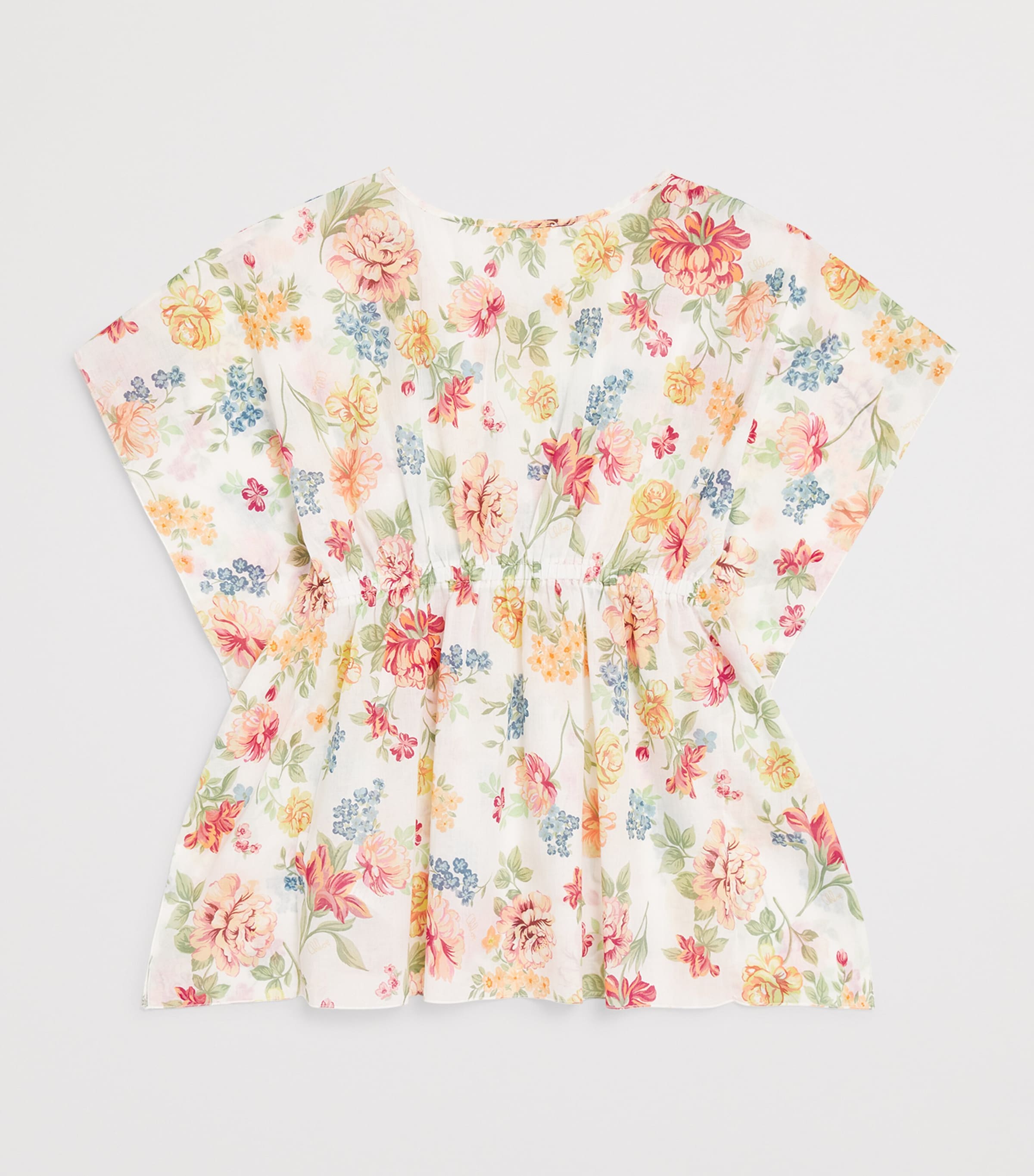 Chloé Kids Cotton Floral Mini Dress (4-14 Years) Pink Image 2