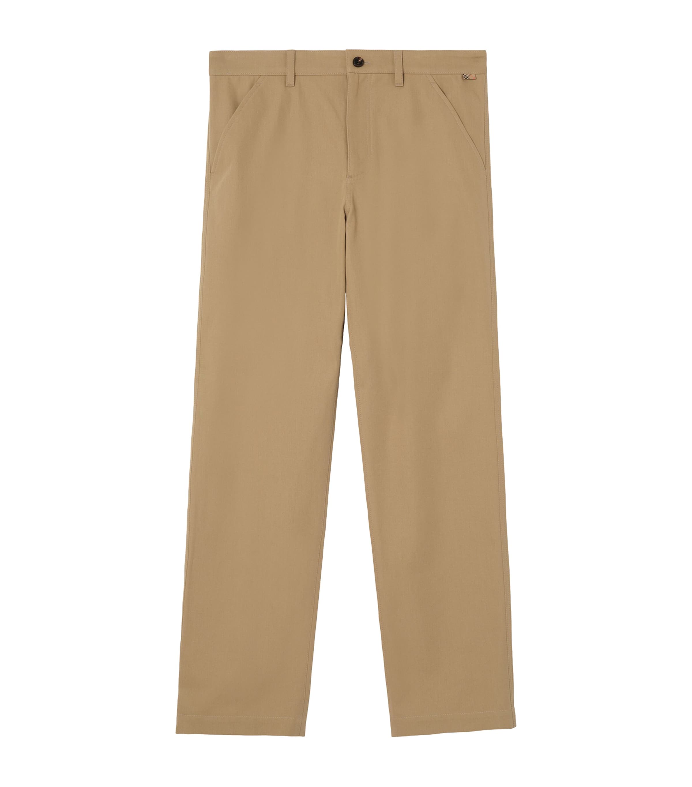 Burberry Mens Cotton Twill Chinos Sparrow Beige Image 1