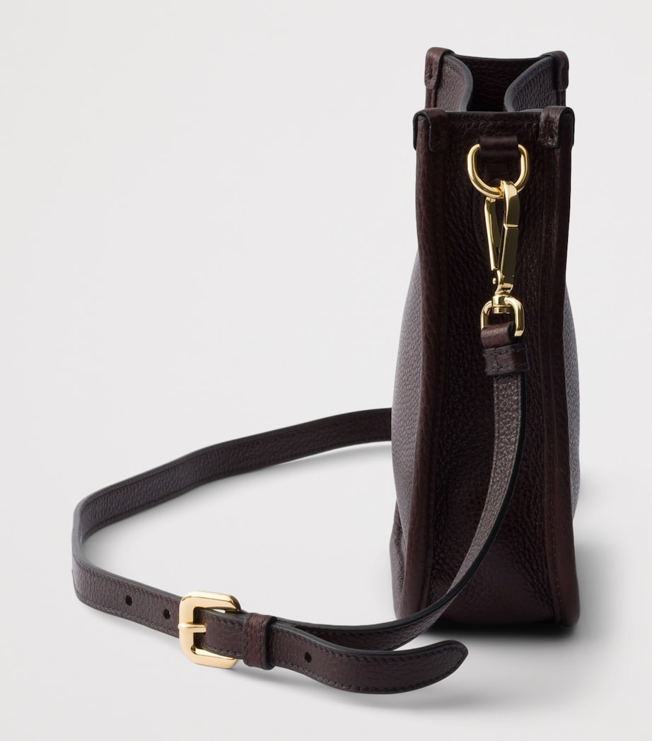 Prada Mini Leather Shoulder Bag Brown Image 5