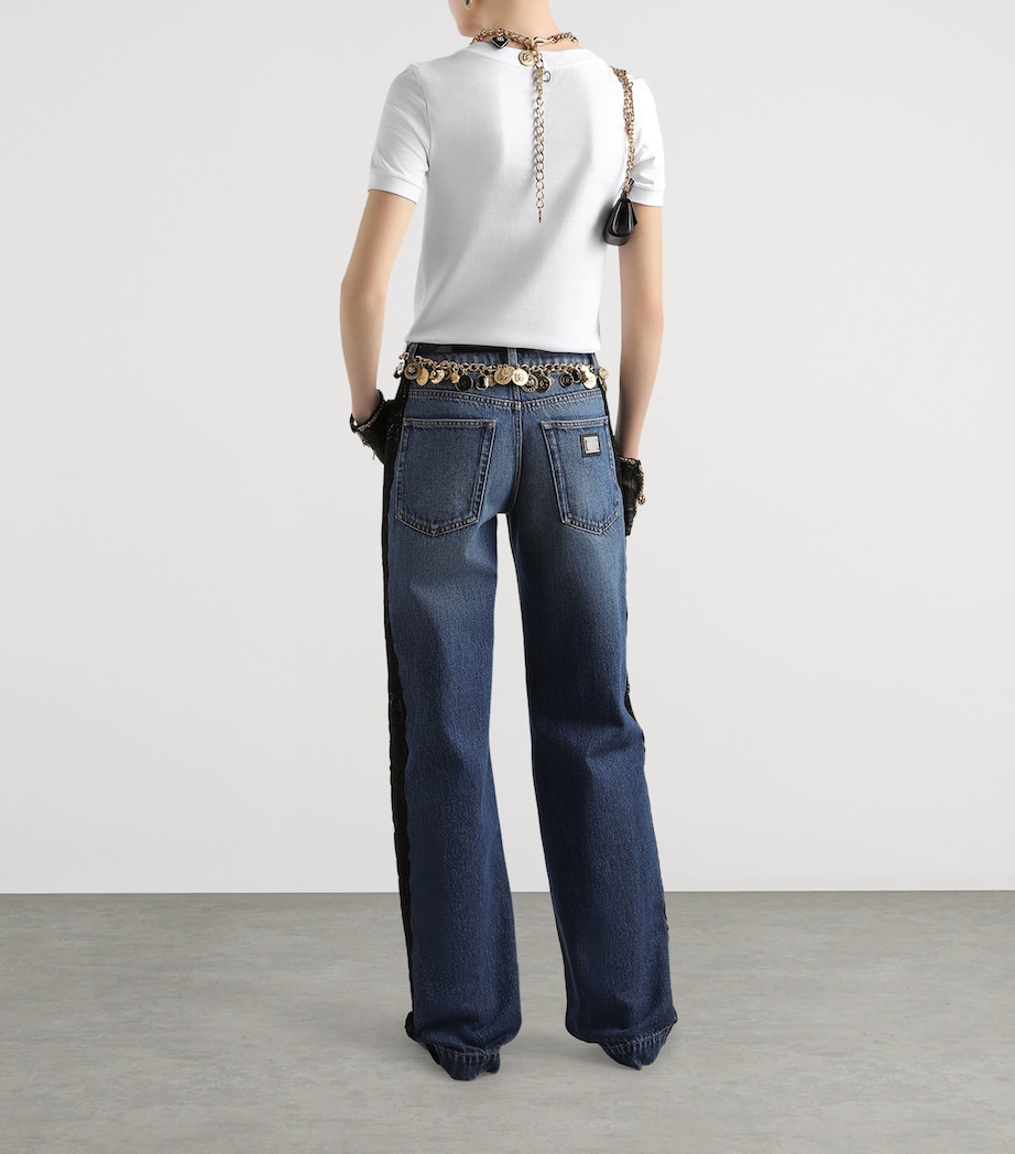 Macramé-Trim Straight Jeans S9001-COMBINED Image 4