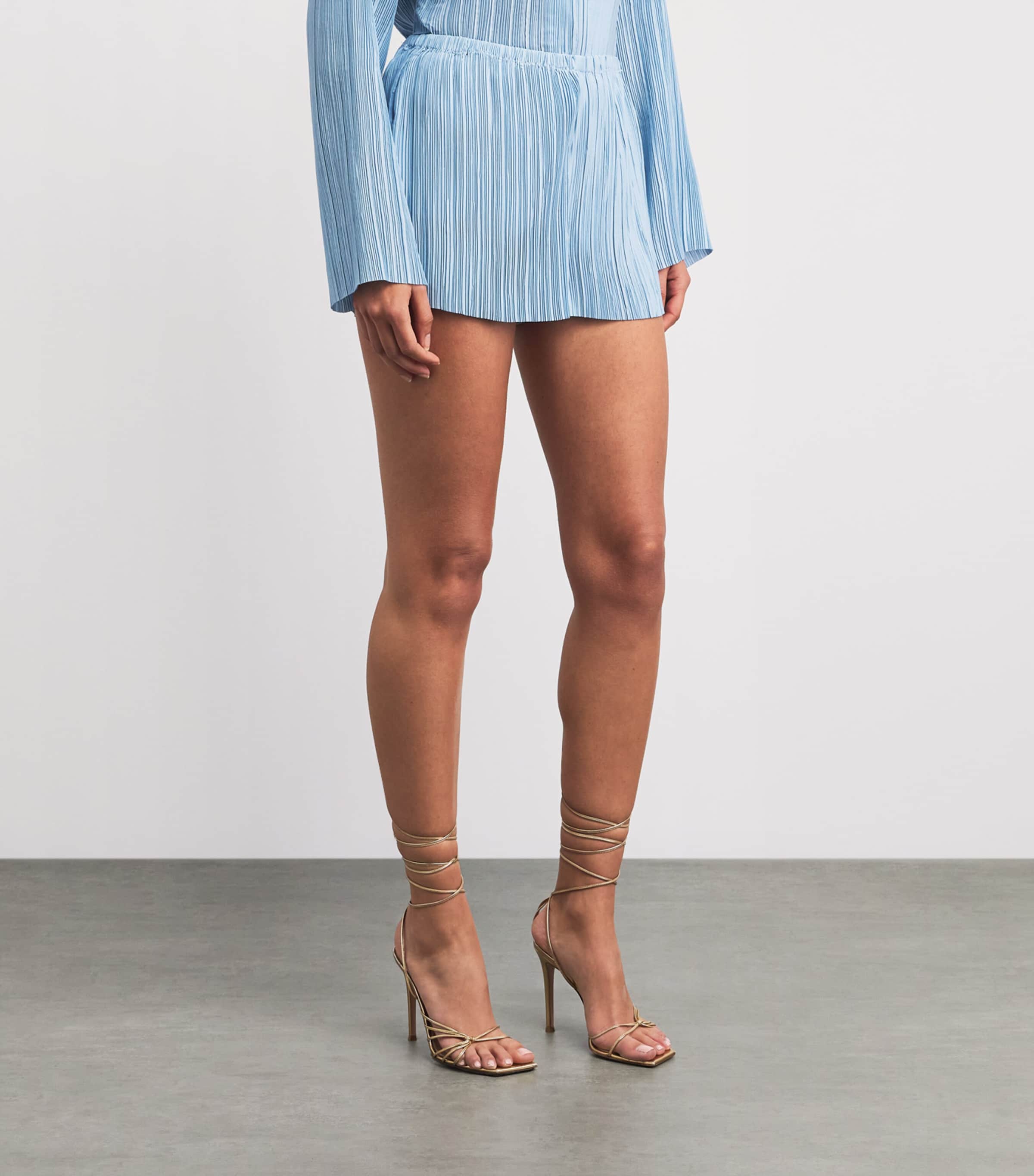 Cult Gaia Womens Sinclair Origami Plissé Shorts Coastal Image 4