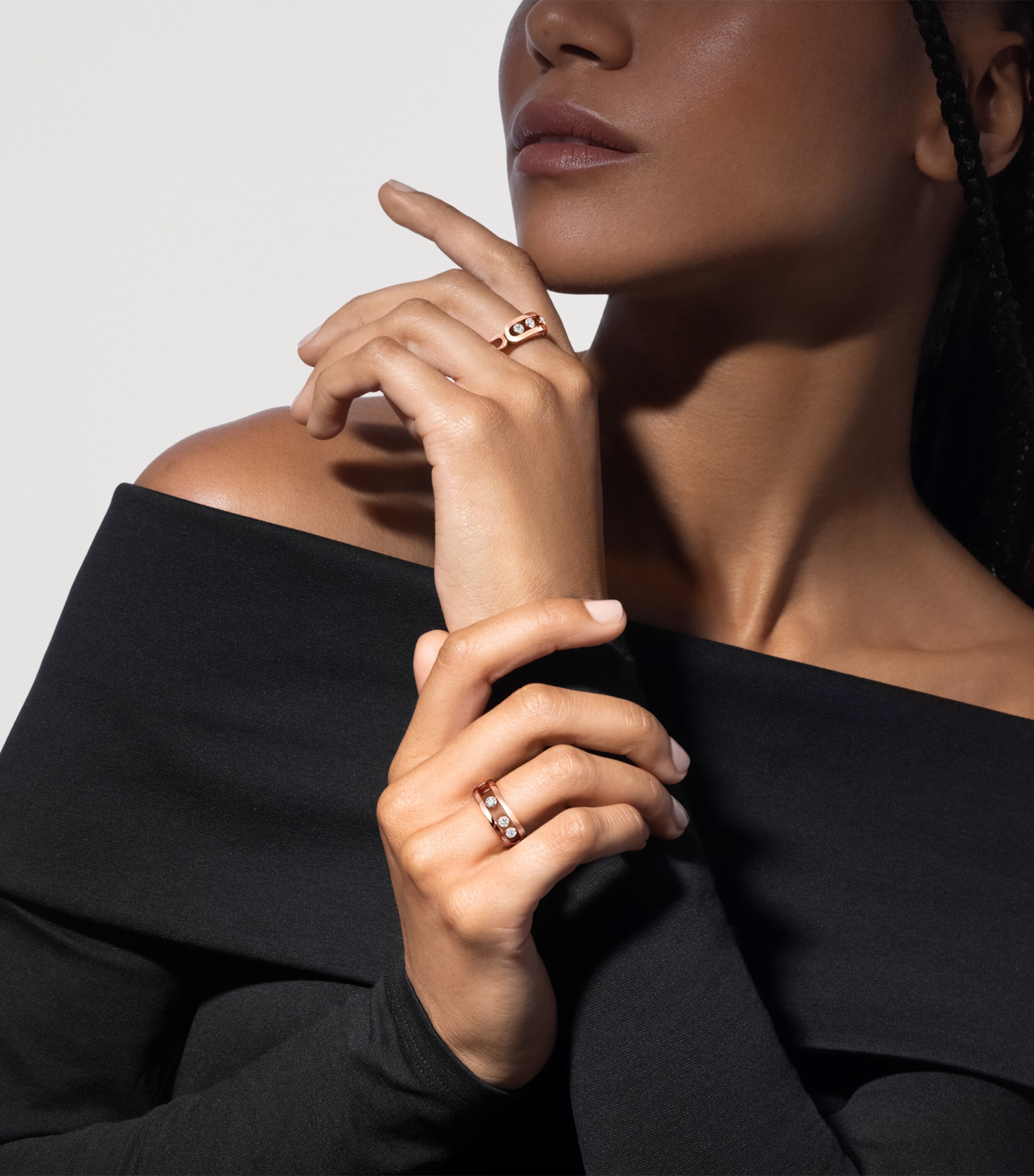 Messika Move Classique Rose Gold and Diamond Ring Pink Gold Image 2