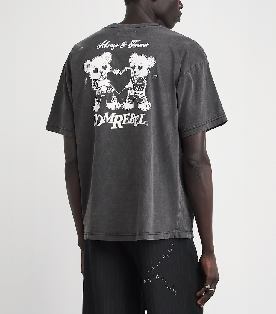 DOMREBEL Mens Cotton I Love Me T-Shirt Faded Black Image 5