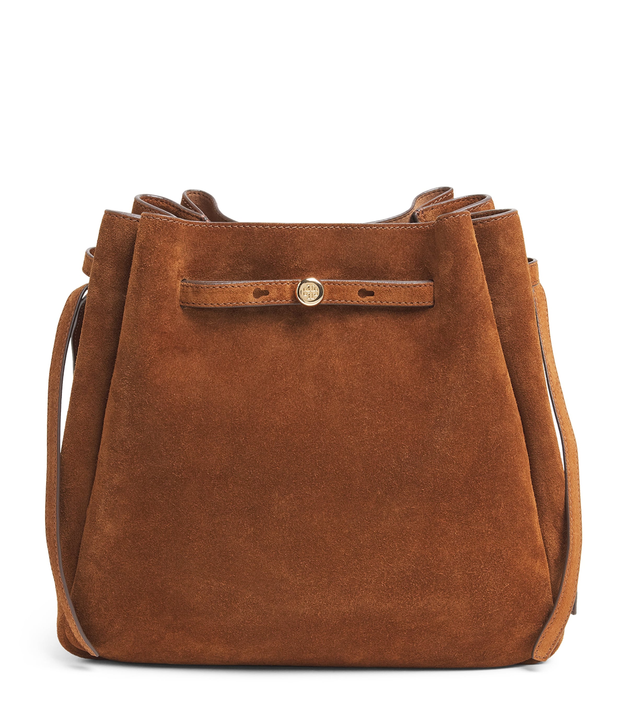 Large Suede Romy Bucket Bag CARAMEL Image 1