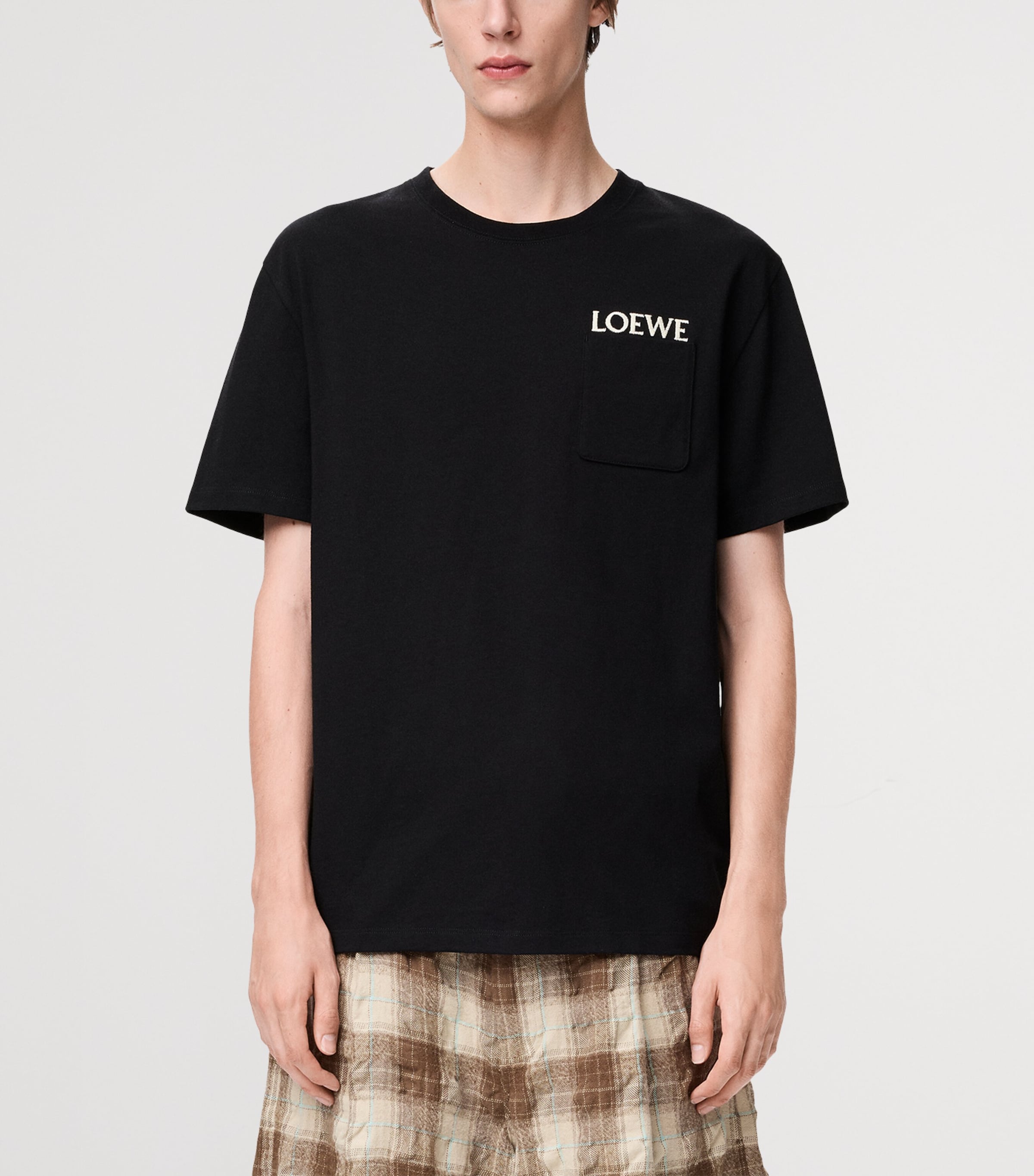 LOEWE Black Cotton Pocket Logo T-Shirt | Harrods US