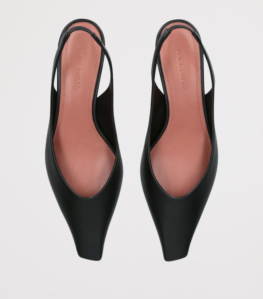 Leather Jamie Slingback Pumps 25 BLACK Image 4