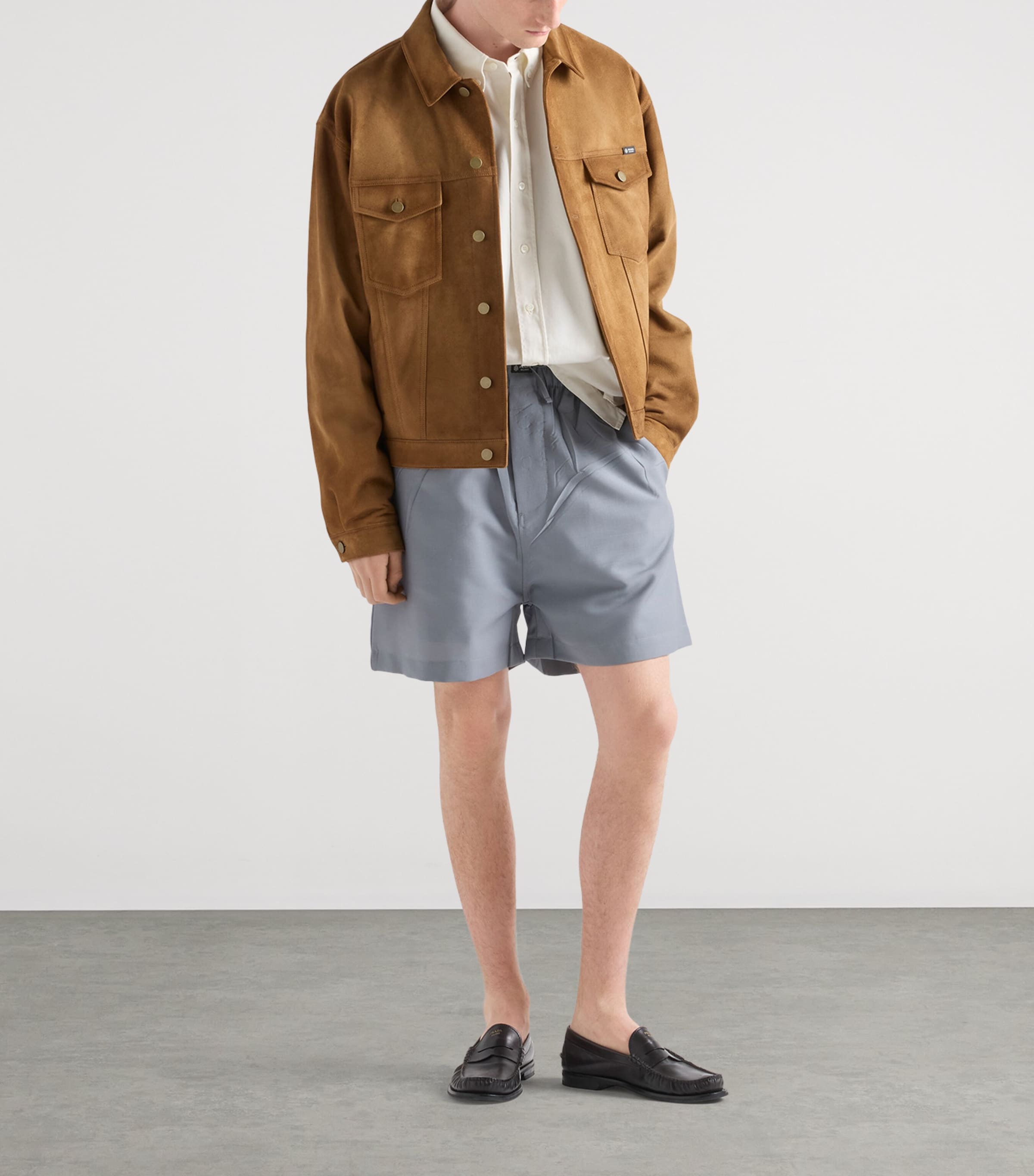 Prada Mens Cotton Logo Shirt Neutral Image 2
