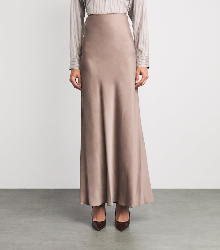 Fabiana Filippi Womens Draped Maxi Skirt Moka Meringa Image 4