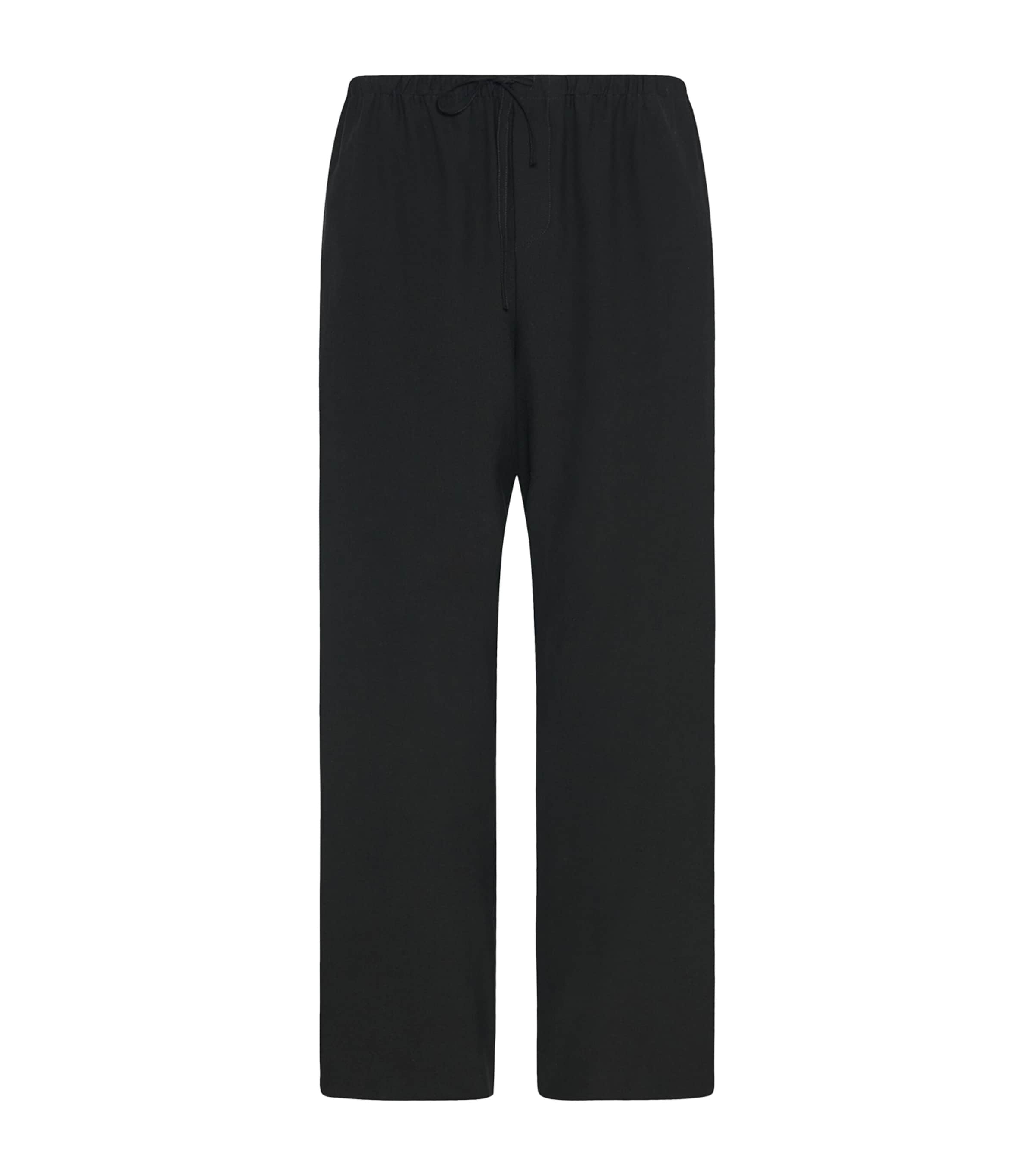 The Row Xon Cotton-silk Drawstring Trousers In Black