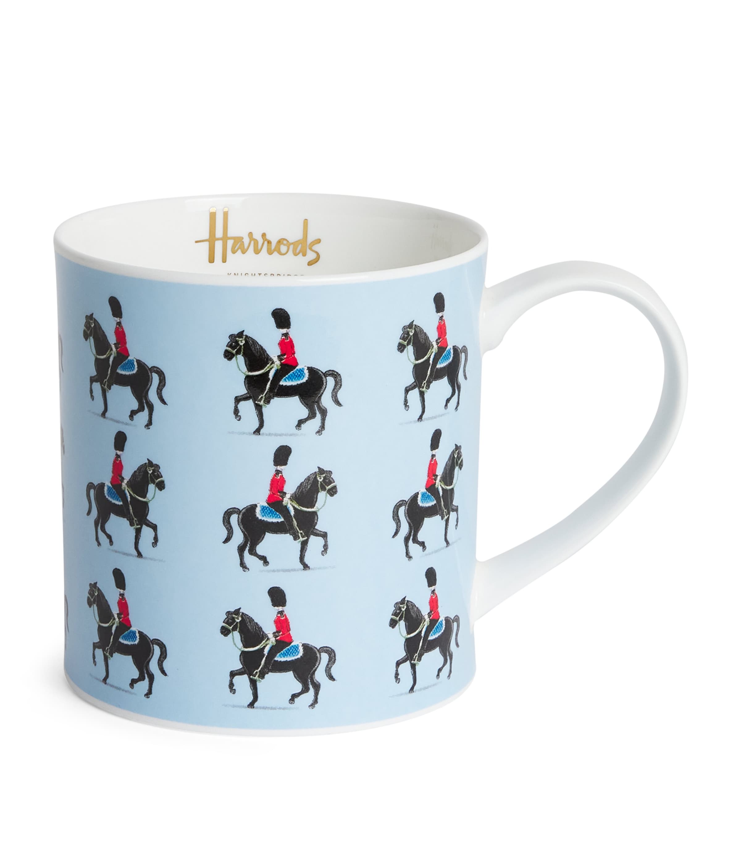 Harrods Marching Horses Mug In Blue