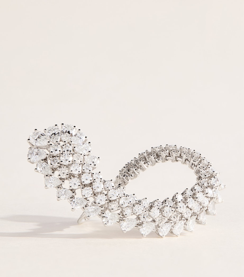 Yeprem White Gold and Diamond Y-Conic Hoop Earrings White Gold Image 4
