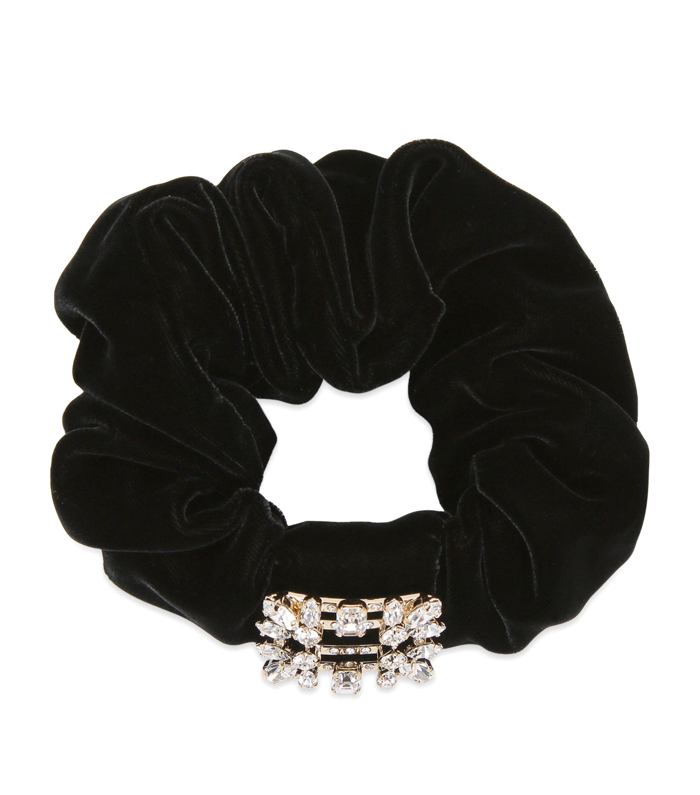 Roger Vivier Embellished Broche Scrunchie Black Image 2