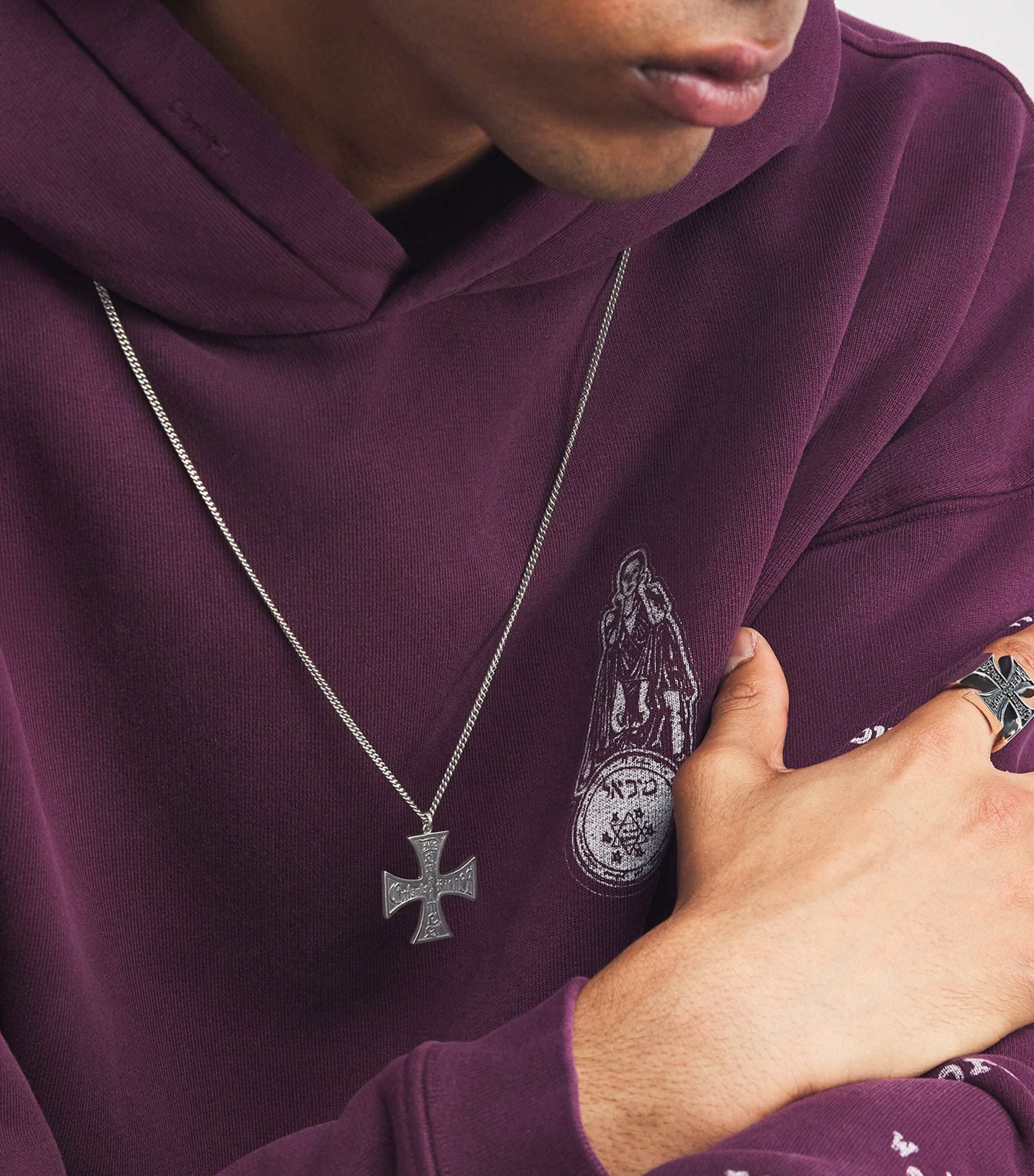 ENFANTS RICHES DEPRIMESクロス ロゴ ネックレス Enfants Riches Déprimés Sterling Silver Cross Necklace
