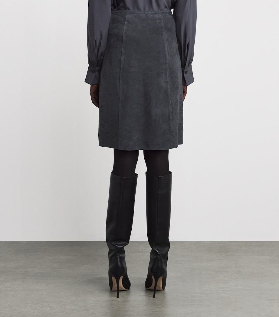 Suede Nicole Mini Skirt SMOKE Image 4