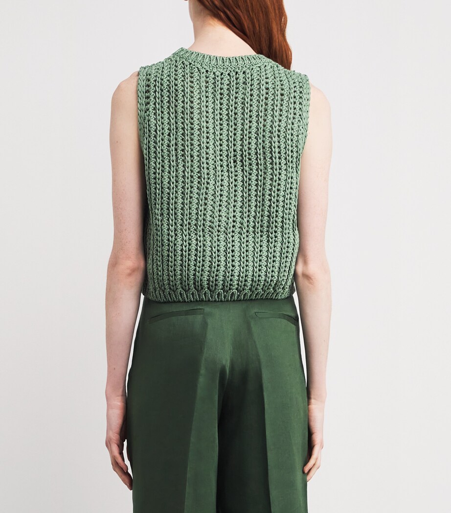 Cotton-Blend Sweater Vest 8130 WILLOW Image 4