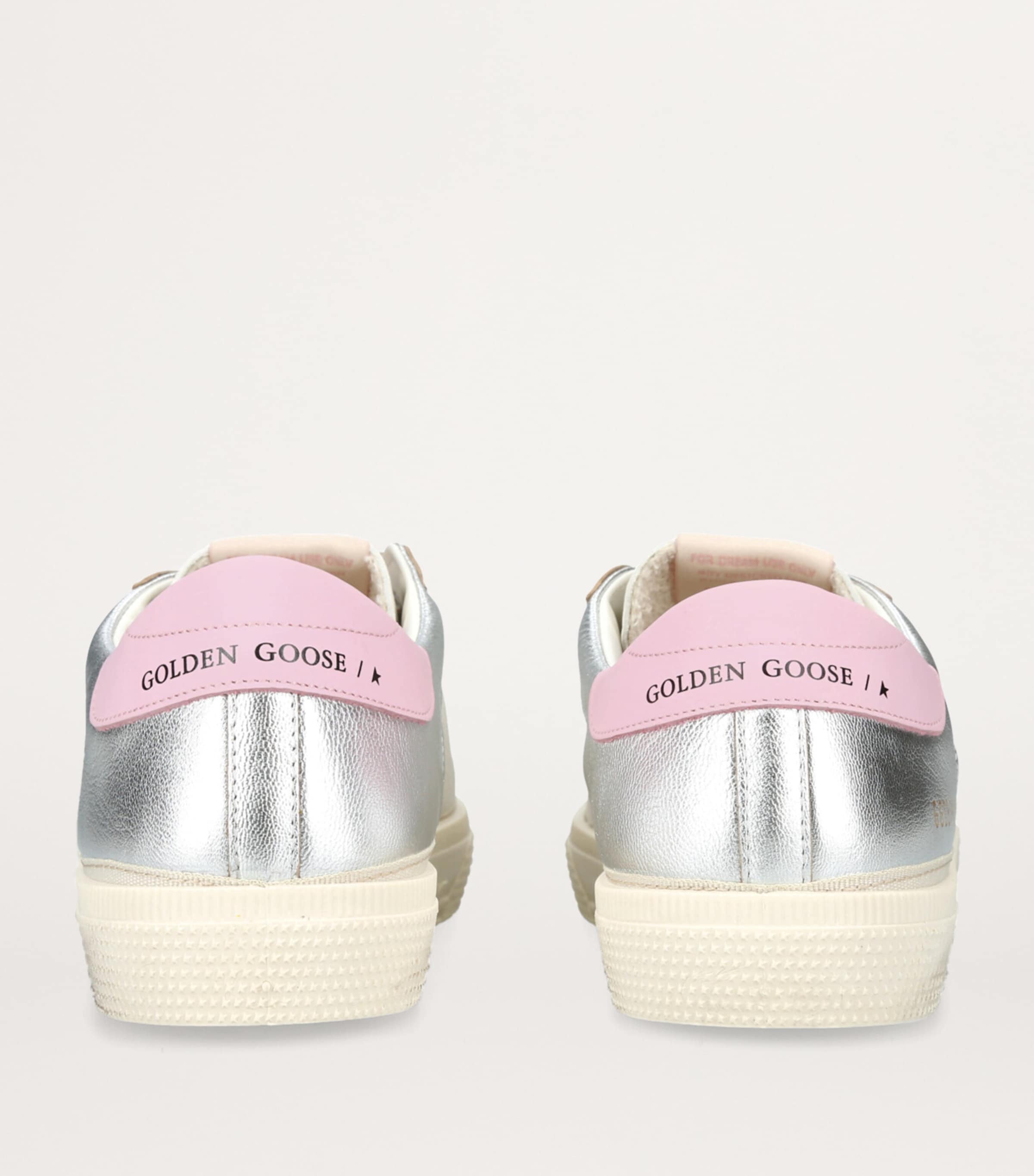 Golden Goose Leather May School Sneakers Silver Com Image 2