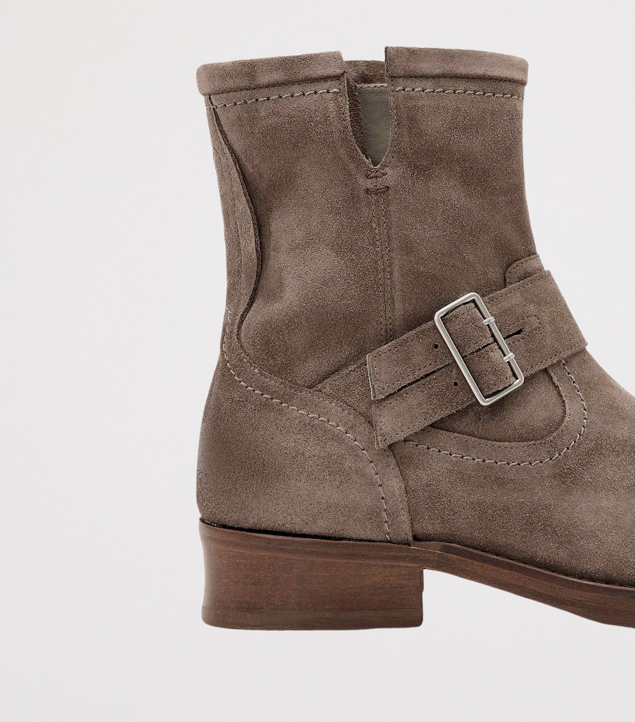 AllSaints Suede Bailey Ankle Boots Karoo Brown Image 3