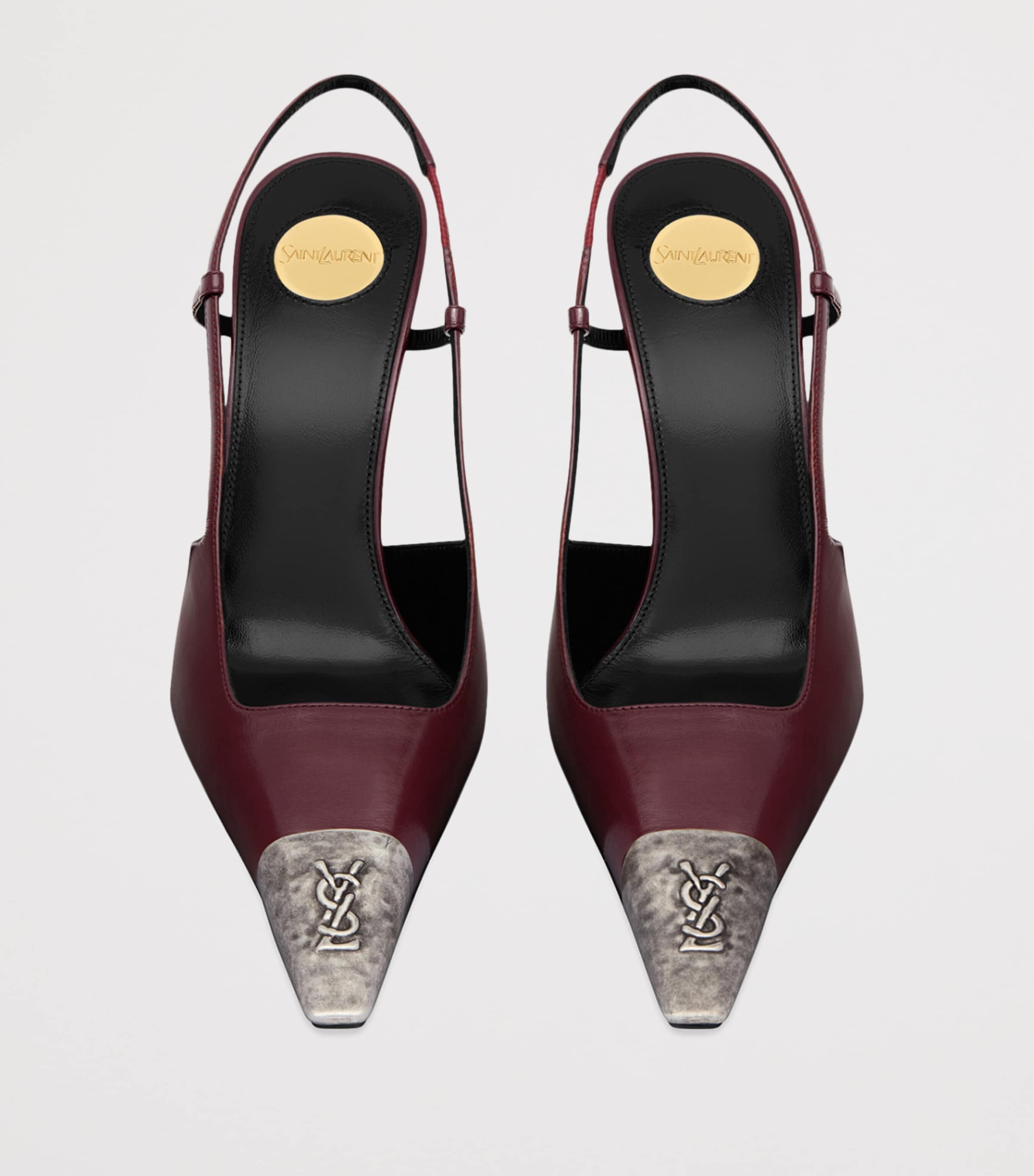 Saint Laurent Womens Leather Jeanne Slingback Pumps 90 Image 3