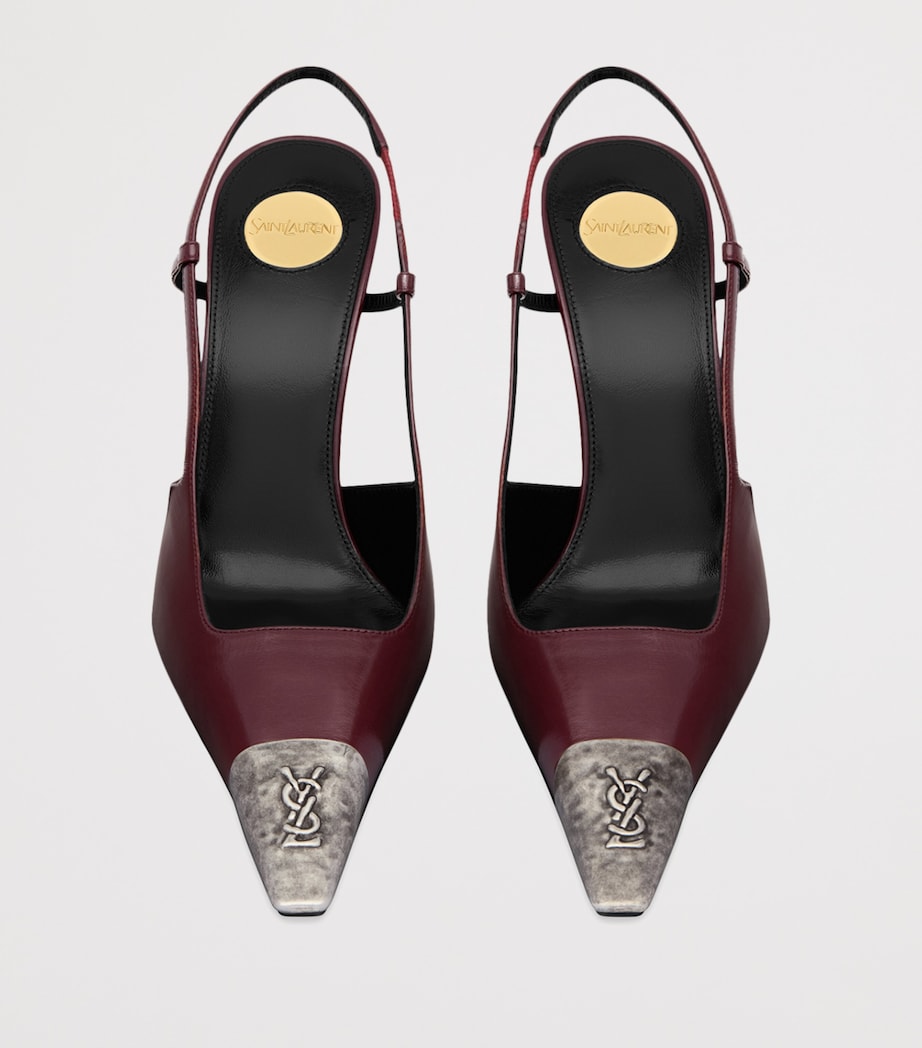 Saint Laurent Womens Leather Jeanne Slingback Pumps 90 Image 3