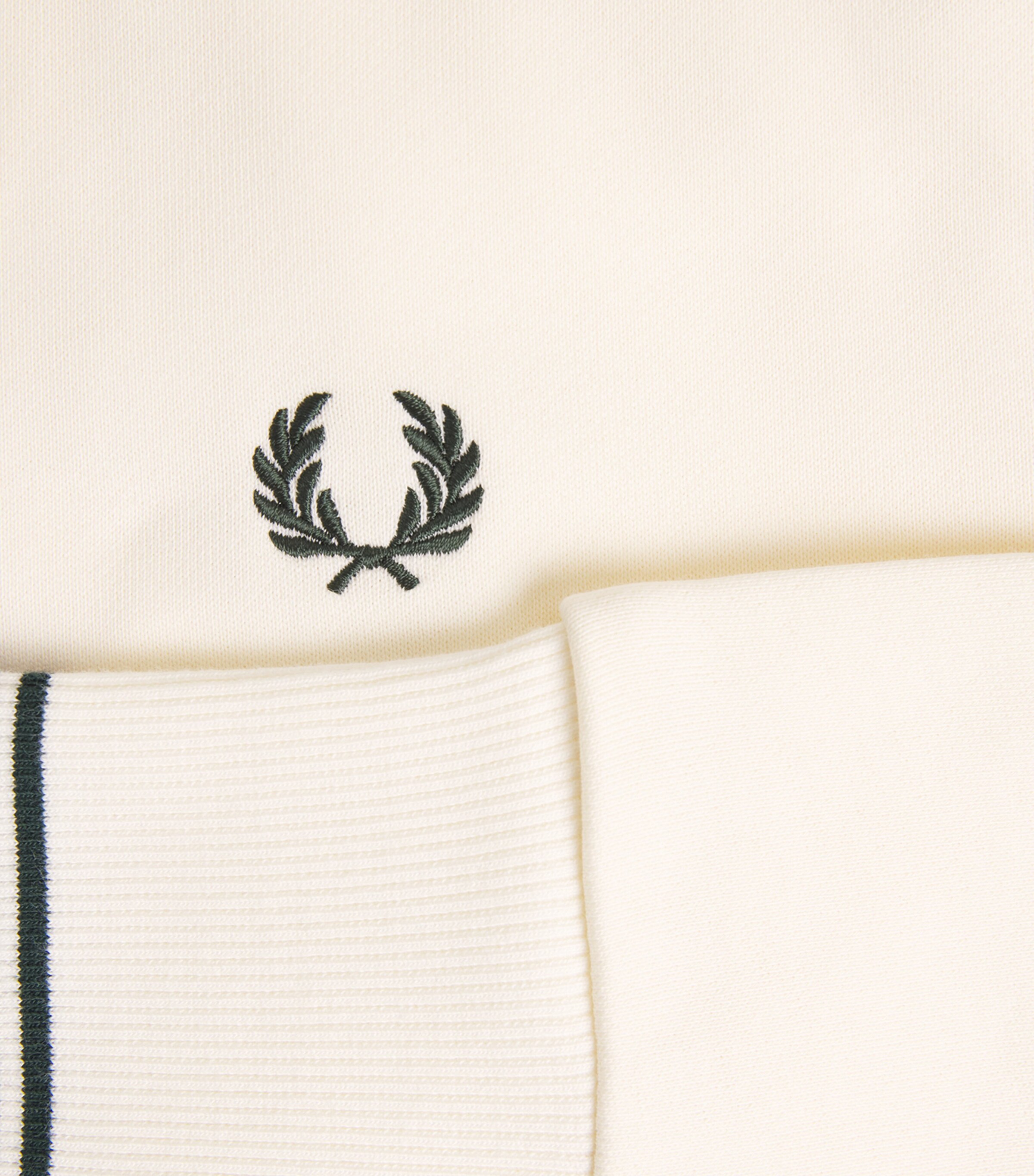 Fred Perry Mens Cotton Half-Zip Sweatshirt Ecru Image 6