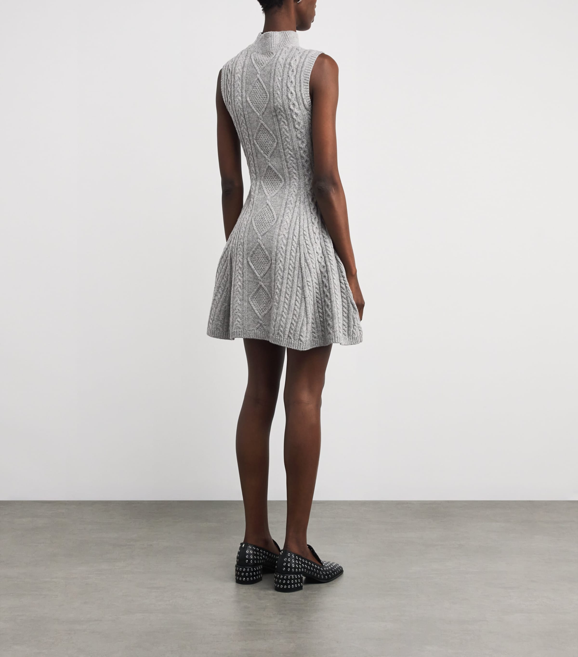 Wool-Blend Charade Mini Dress HEATHER GREY Image 3