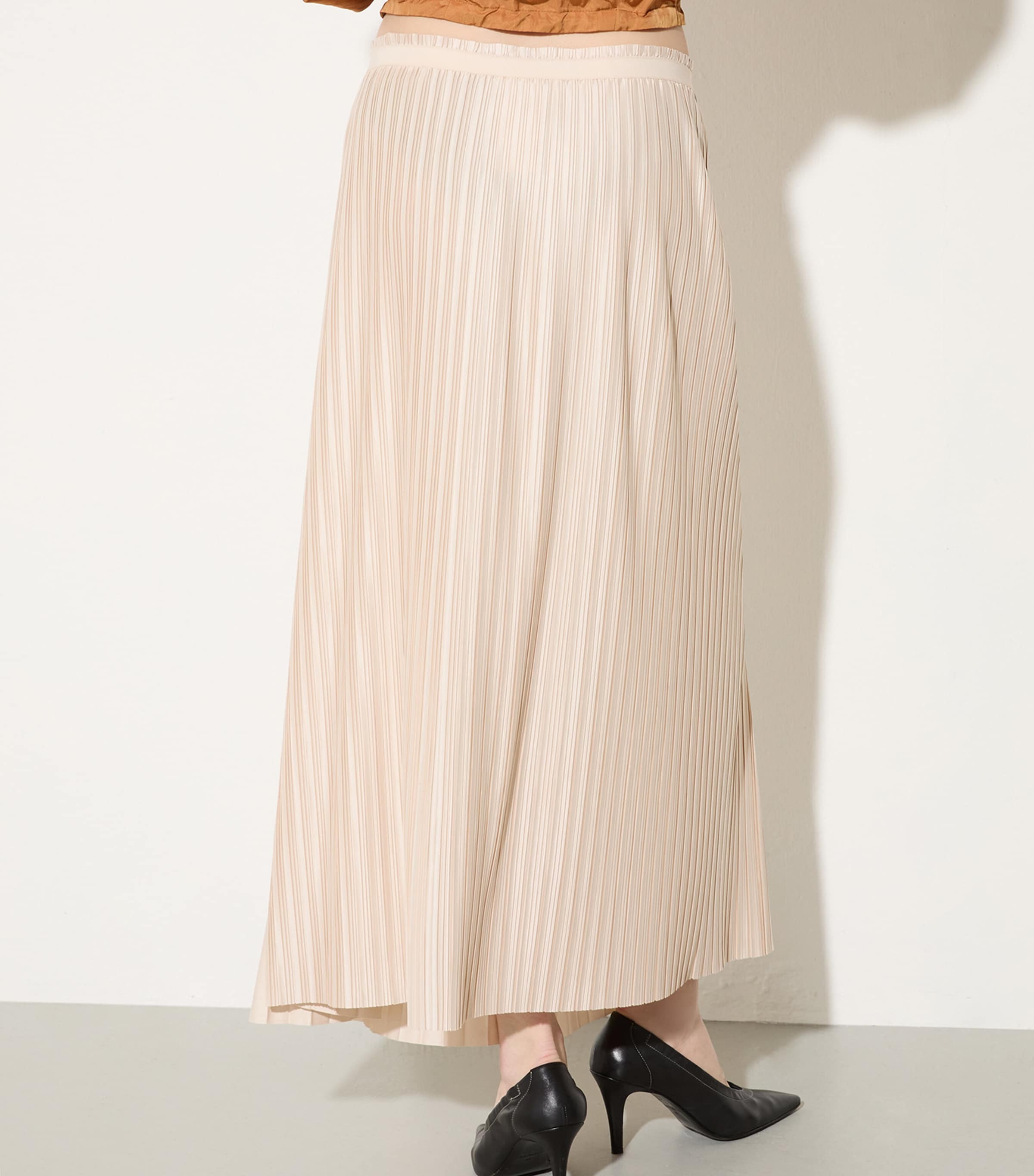 Jersey Pleated Maxi Skirt POWDER Image 3