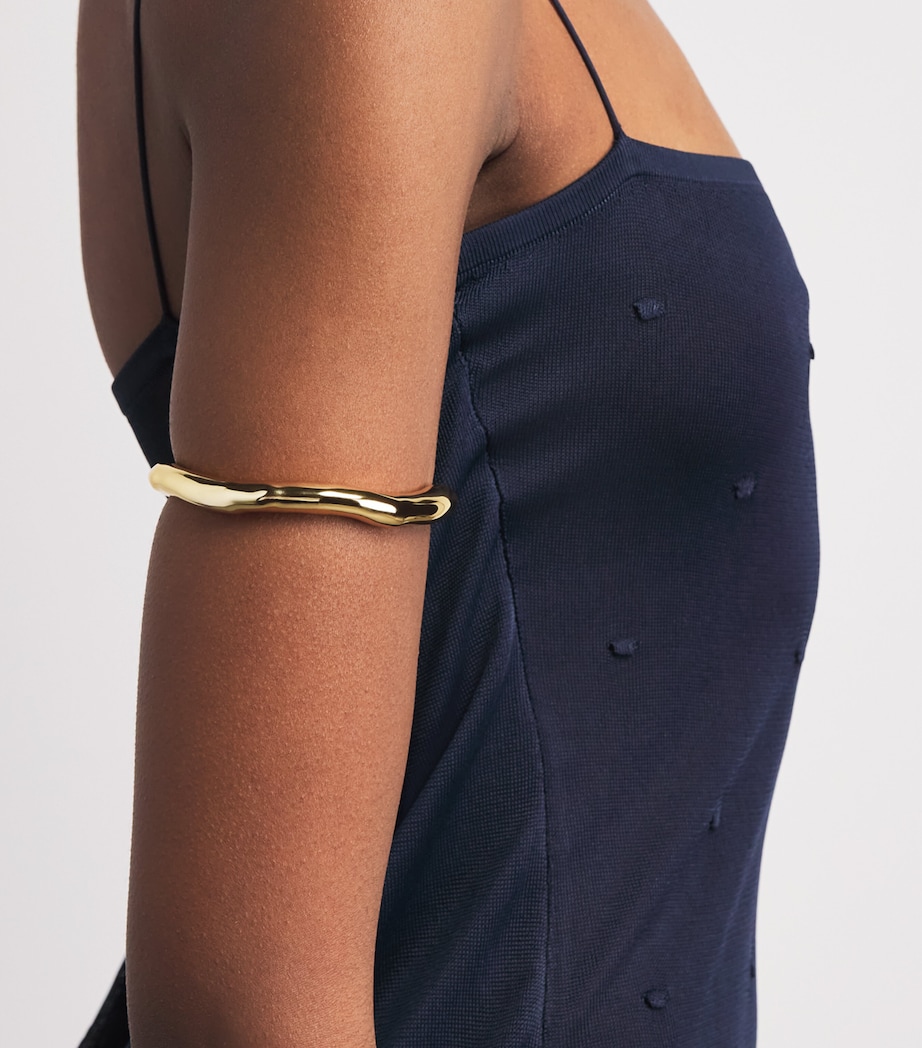 Alexis Bittar Large Gold-Plated Molten Bangle No Stones Gold Image 2