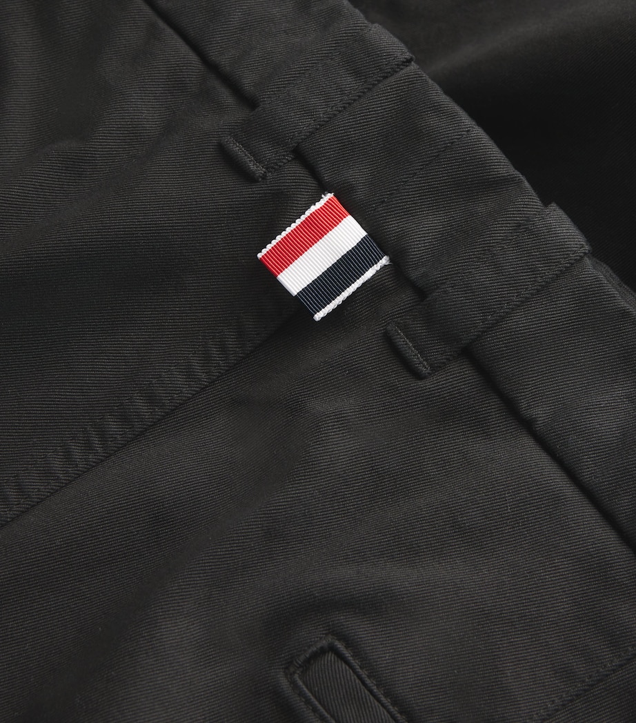 Cotton Straight Trousers BLACK Image 5