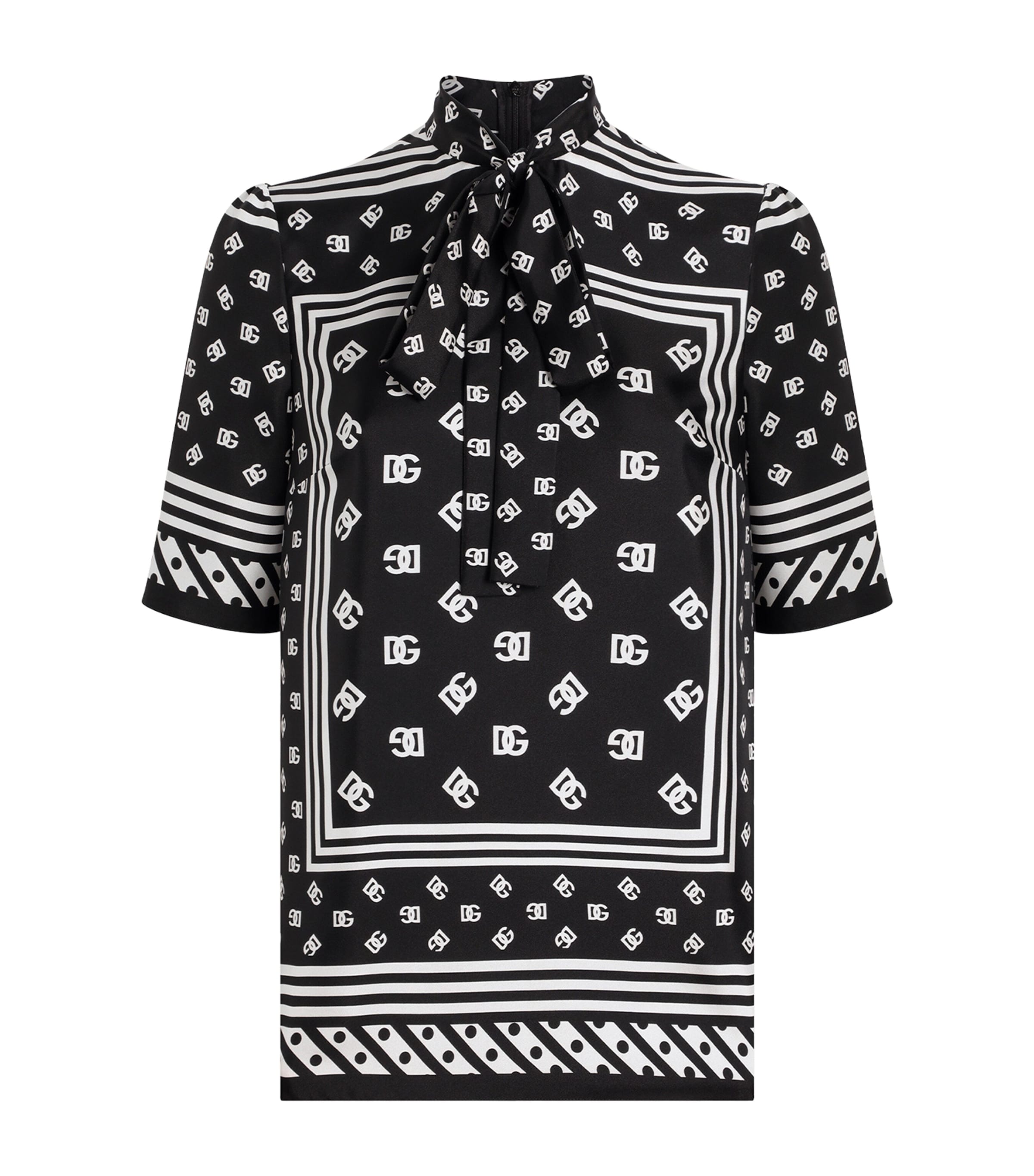 Dolce & Gabbana Silk Monogram Blouse