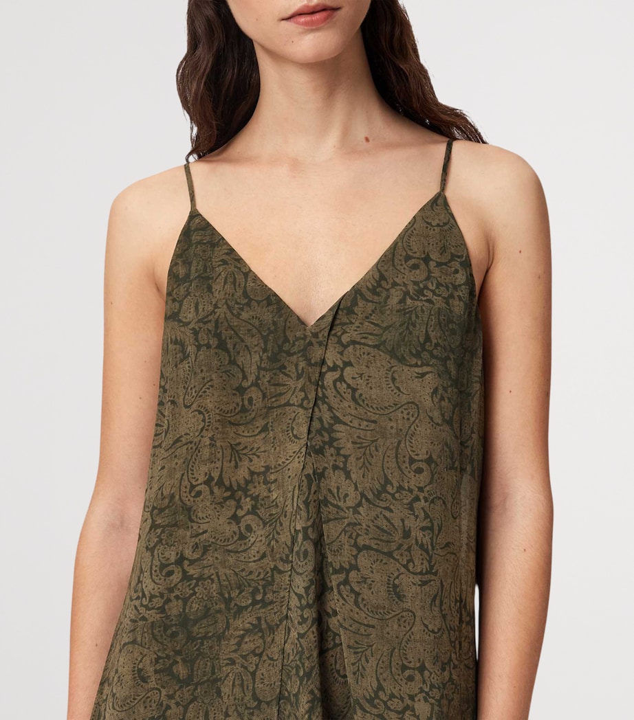 AllSaints Womens Vanda Paisley Dress Sirius Gold Black Image 6