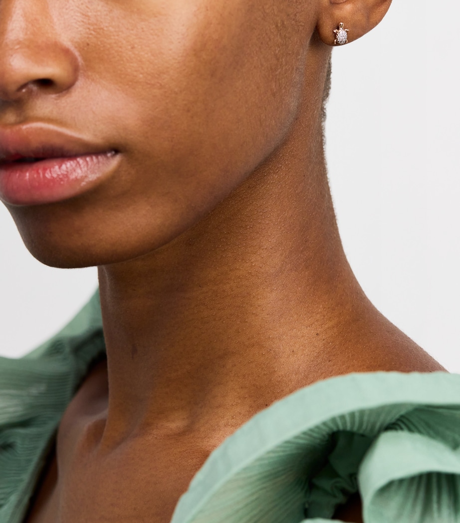 Rose Gold and Diamond Turtle Single Stud Earring ROSE GOLD Image 2